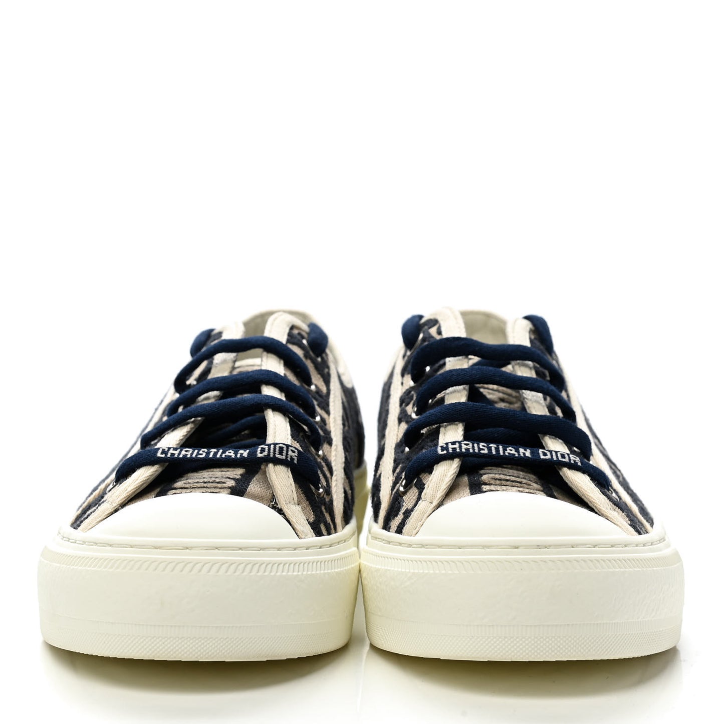Canvas Oblique Walk'N'Dior Low Top Sneakers 37 Deep Blue