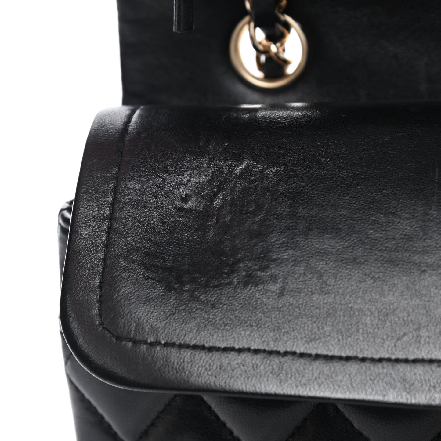 Lambskin Quilted Medium Double Flap Black