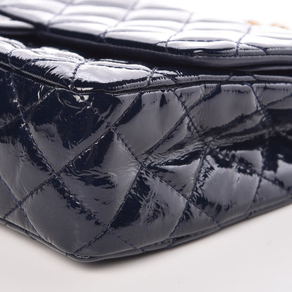 Chanel Distressed Patent Quilted 2.55 Reissue 227 Flap Dark Blue 9 of 10