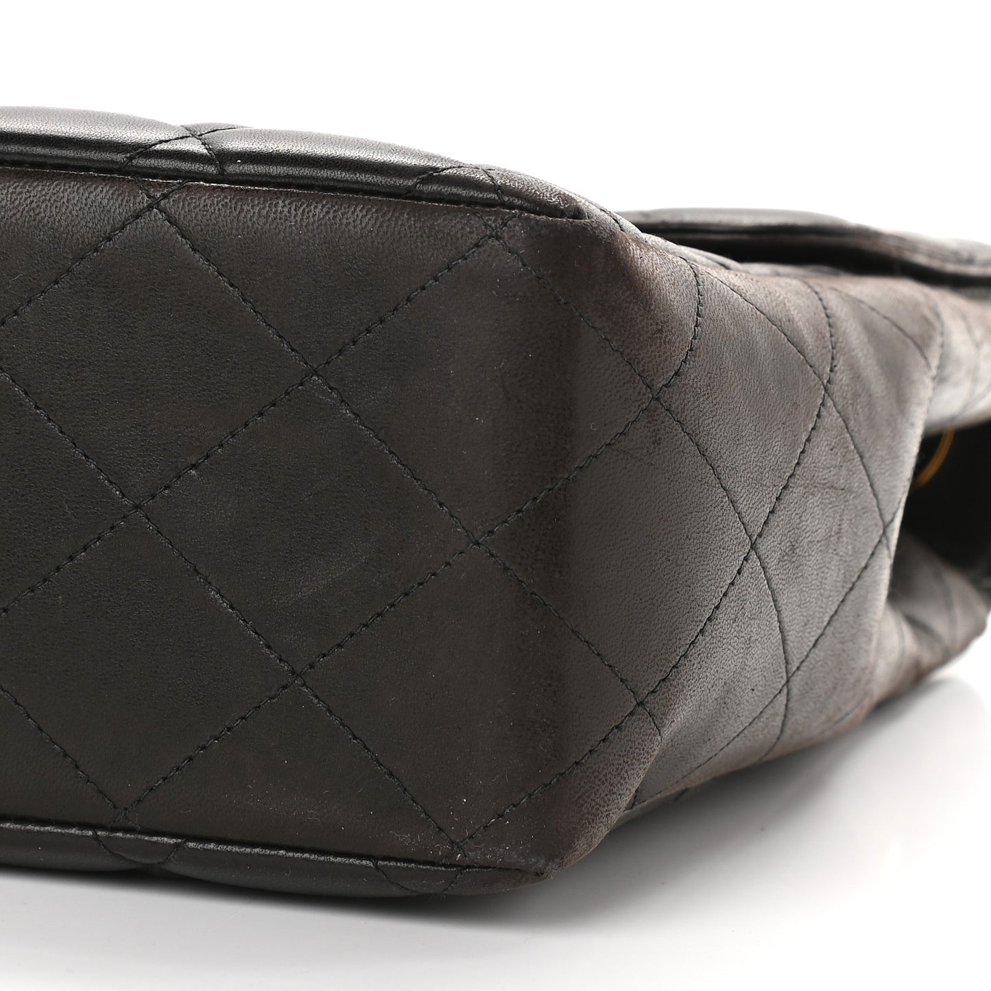 Lambskin Quilted Jumbo Single Flap Black
