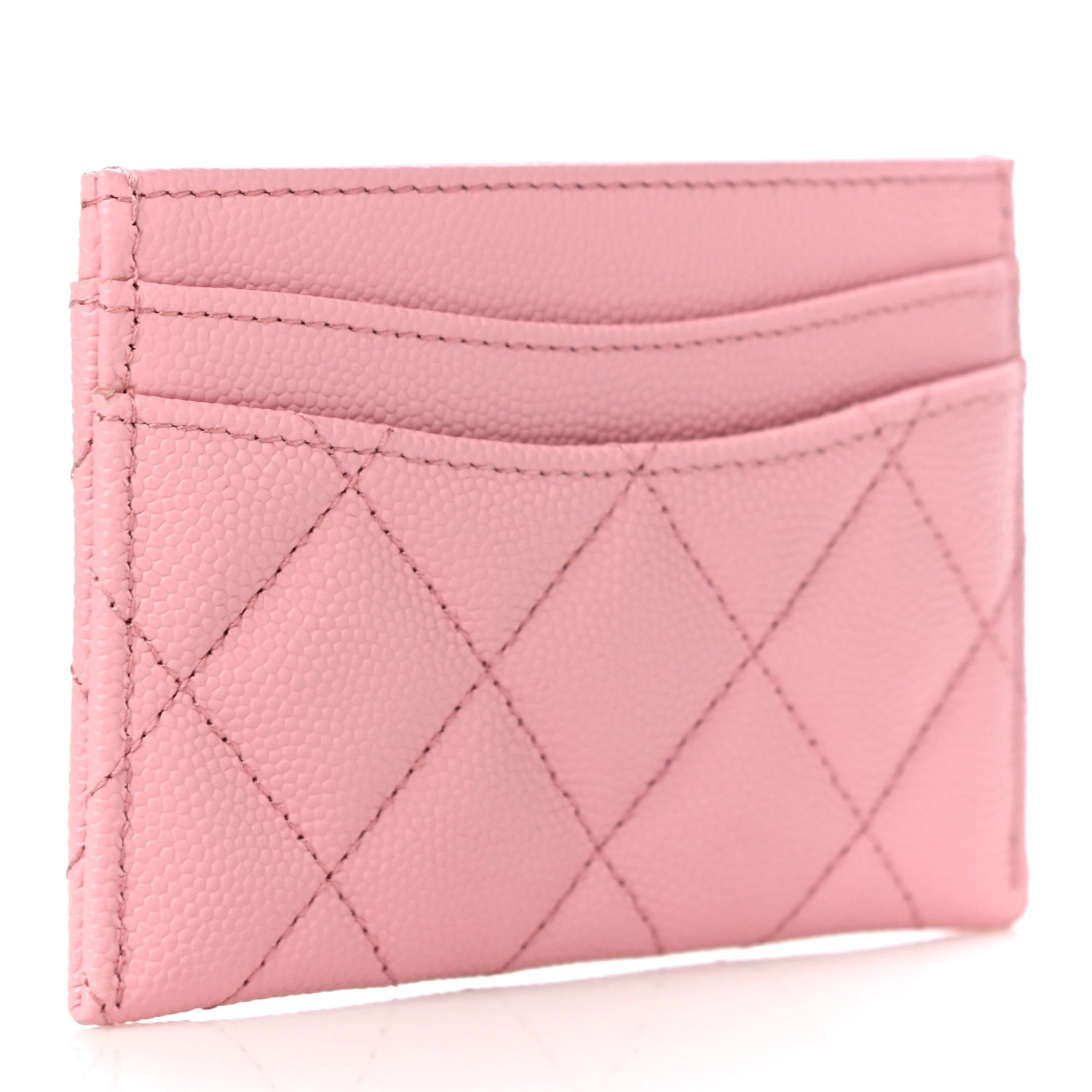 Chanel Caviar Quilted Card Holder Pink 3 of 12
