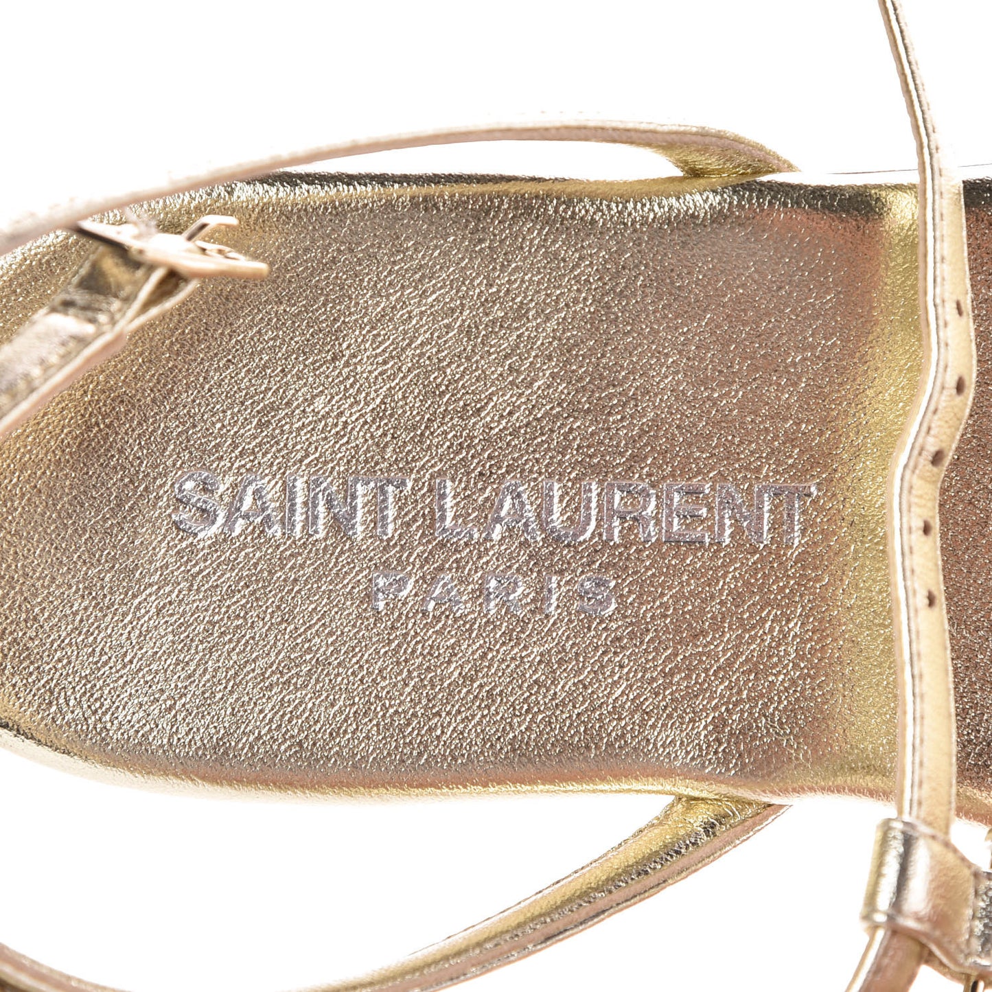 Metallic Lambskin Nu Pieds 05 Thong Sandals 35.5 Platino