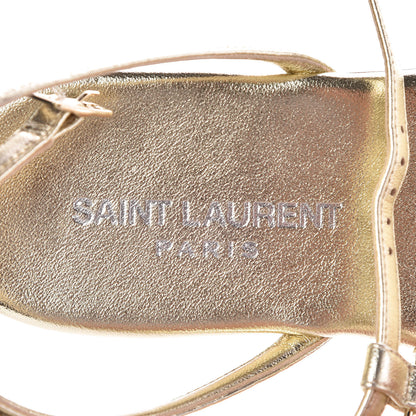 Saint Laurent Metallic Lambskin Nu Pieds 05 Thong Sandals 35.5 Platino 6 of 11