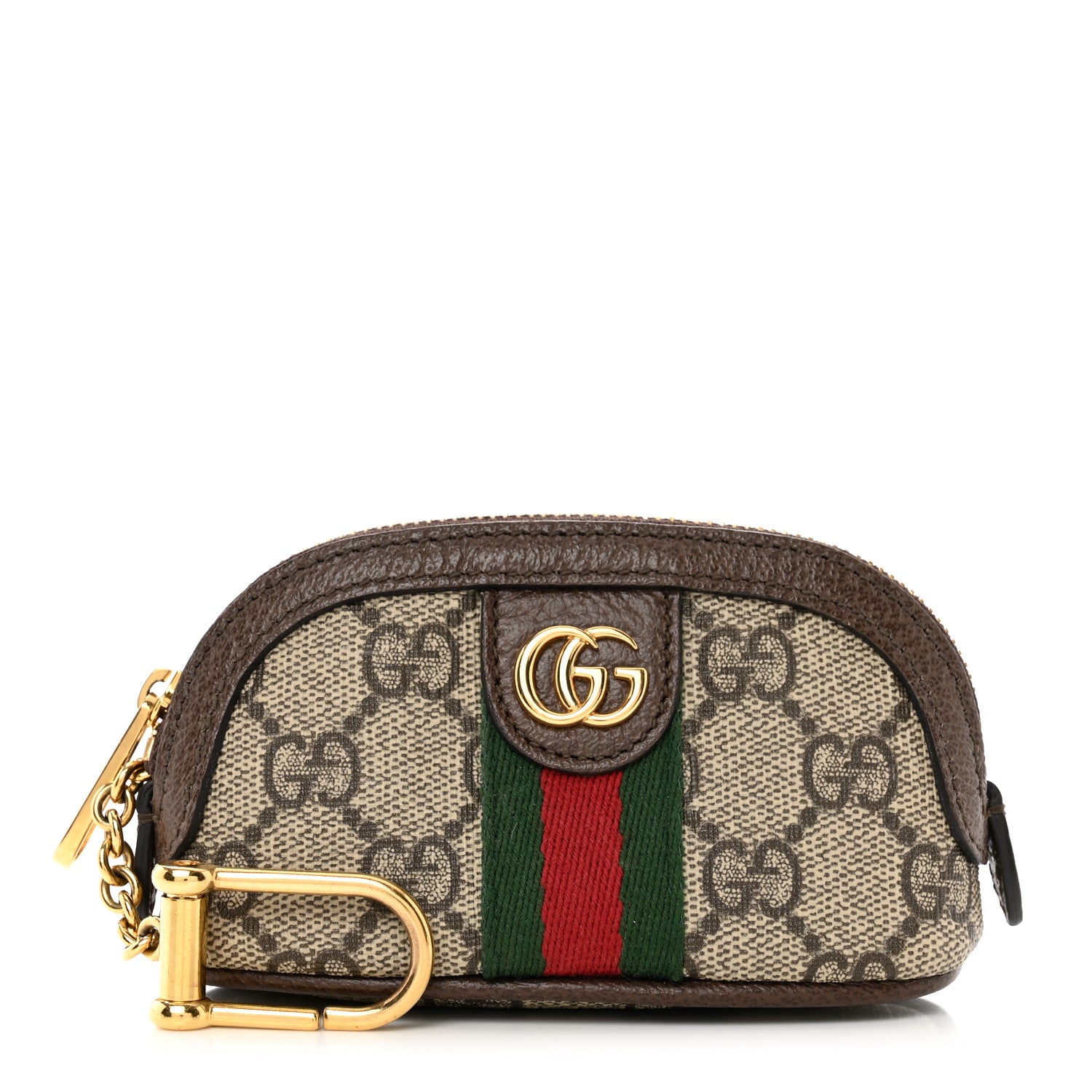 Gucci GG Supreme Monogram Web Ophidia Dome Key Pouch Beige New Acero 1 of 7