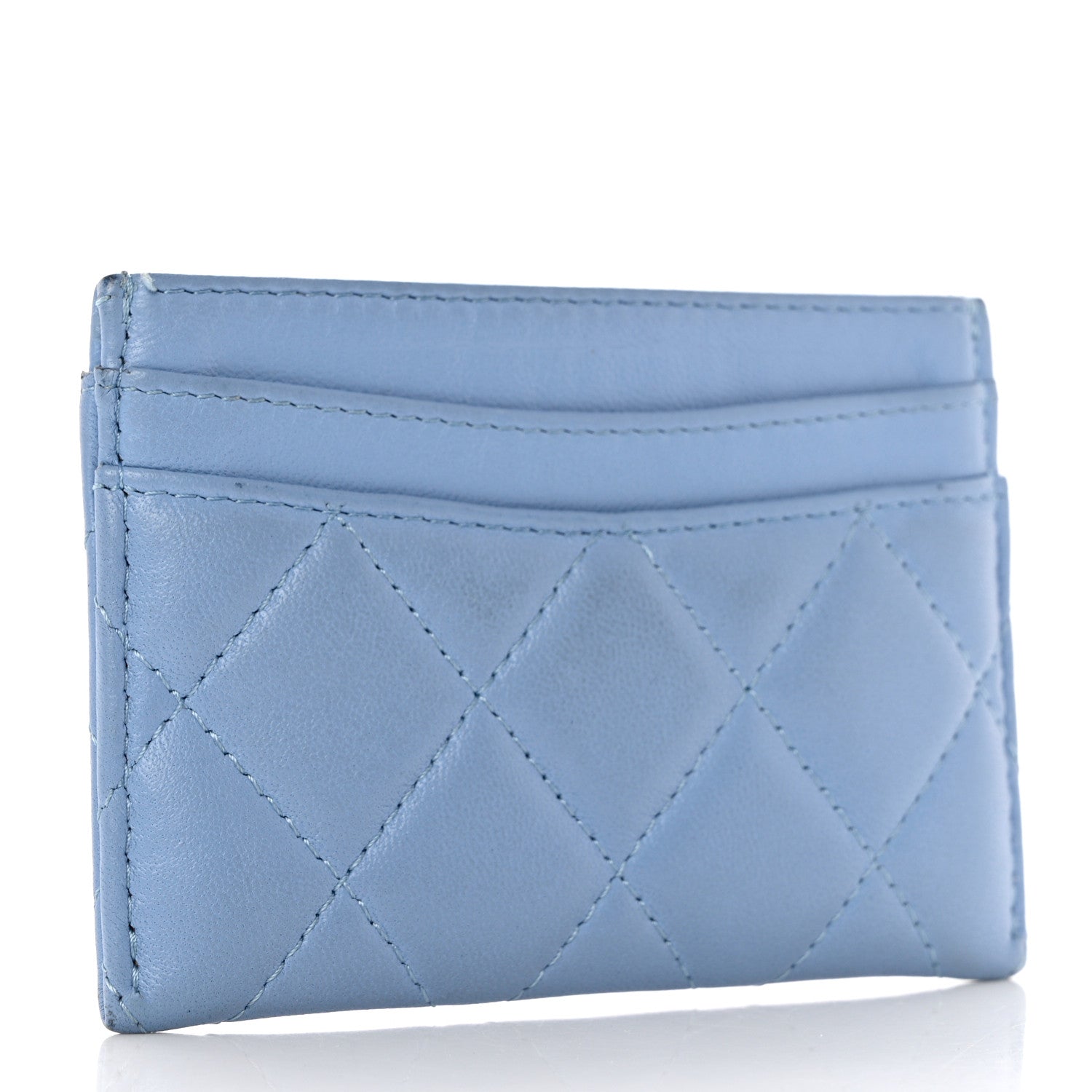 Chanel Lambskin Quilted Card Holder Light Blue 3 of 7