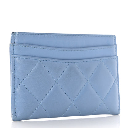 Chanel Lambskin Quilted Card Holder Light Blue 3 of 7