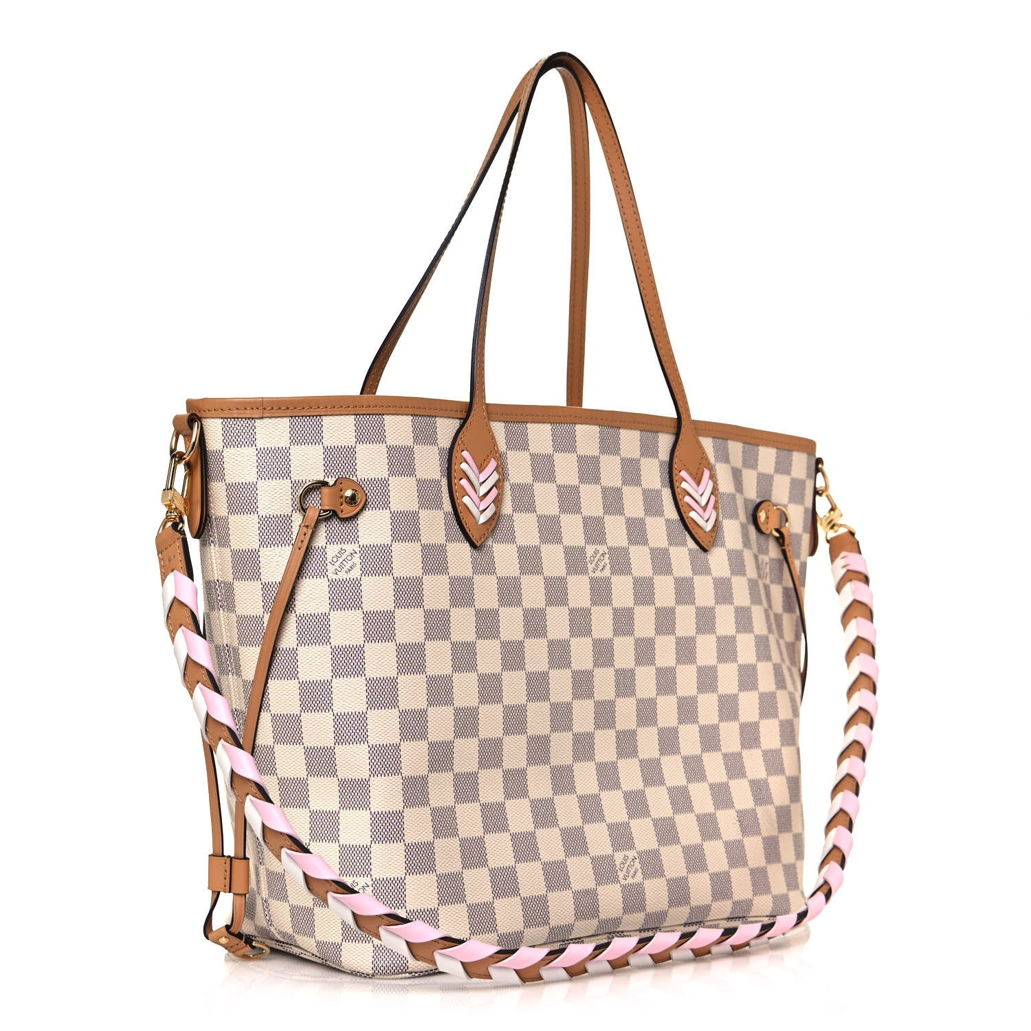 Louis Vuitton Damier Azur Braided Neverfull MM Orange 4 of 14