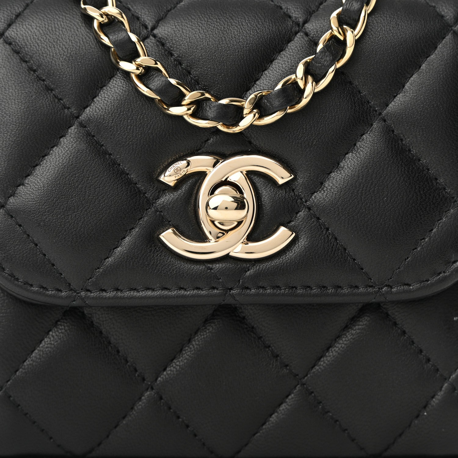 Chanel Lambskin Quilted Mini Trendy CC Clutch With Chain Black 8 of 11