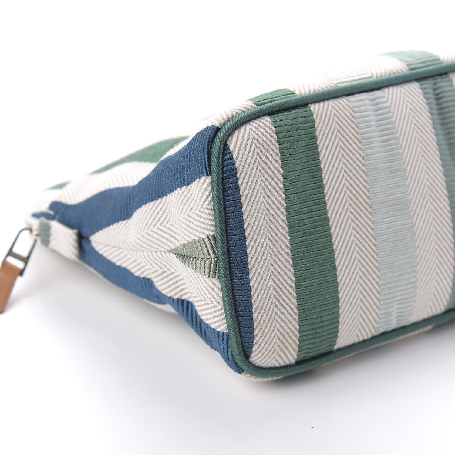 Hermes Cotton Stripe Bolide Travel Cosmetic Pouch MM 6 of 10