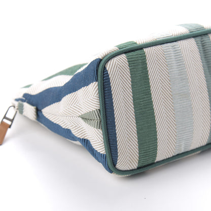 Hermes Cotton Stripe Bolide Travel Cosmetic Pouch MM 6 of 10