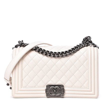 Chanel Caviar Quilted Medium Boy Flap Ivory 1 of 11