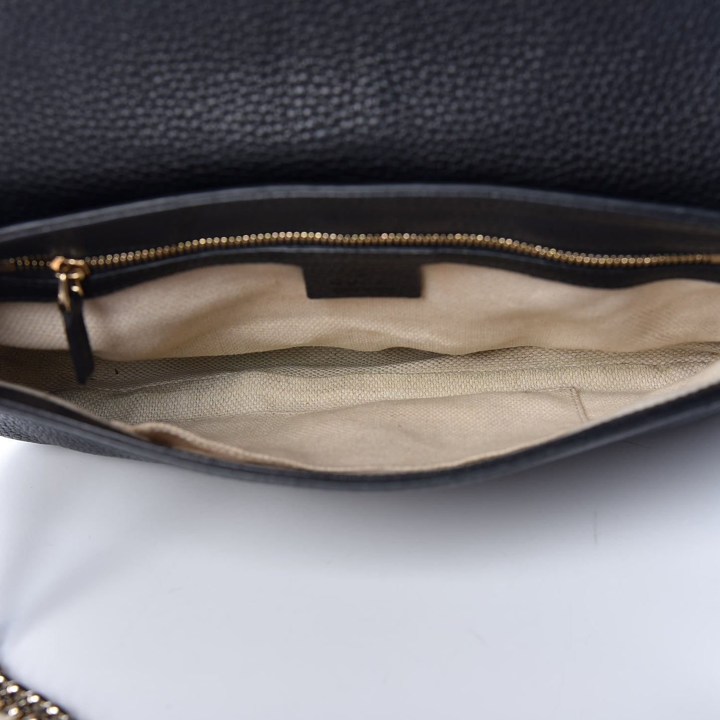 Pebbled Calfskin Medium Soho Flap Crossbody Black