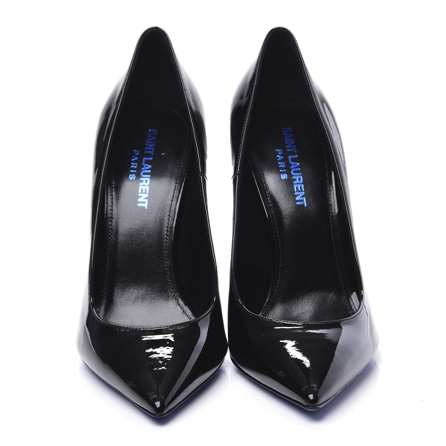 Saint Laurent Patent Opyum 110 Pumps 37 Black Blue 3 of 10
