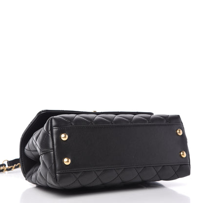 Chanel Calfskin Strass Quilted Mini Coco Handle Flap Black 4 of 10