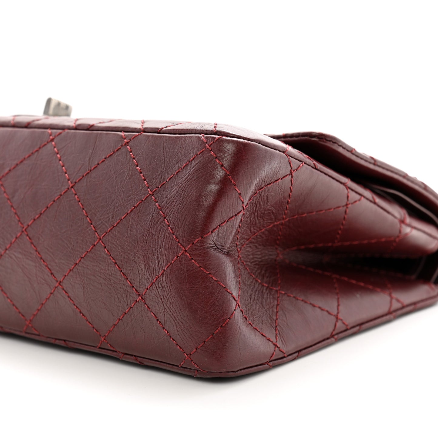 Aged Calfskin Quilted 2.55 Reissue 226 Flap Dark Burgundy