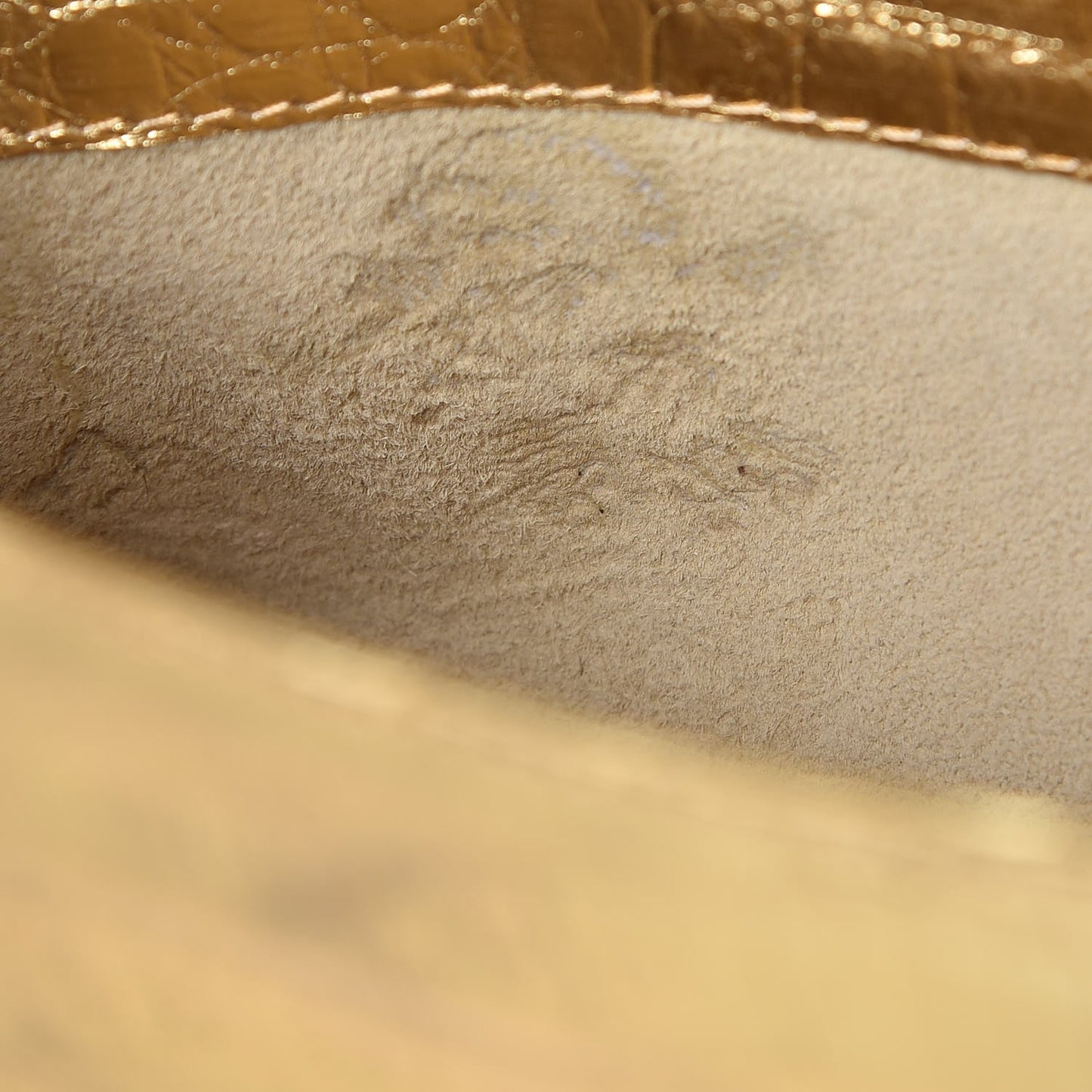 Metallic Crocodile Clutch Gold
