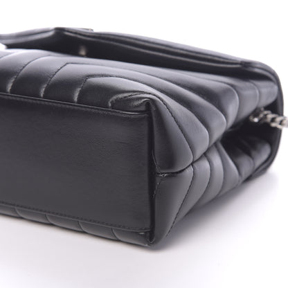 Saint Laurent Calfskin Y Quilted Monogram Small Loulou Chain Satchel Black 8 of 9