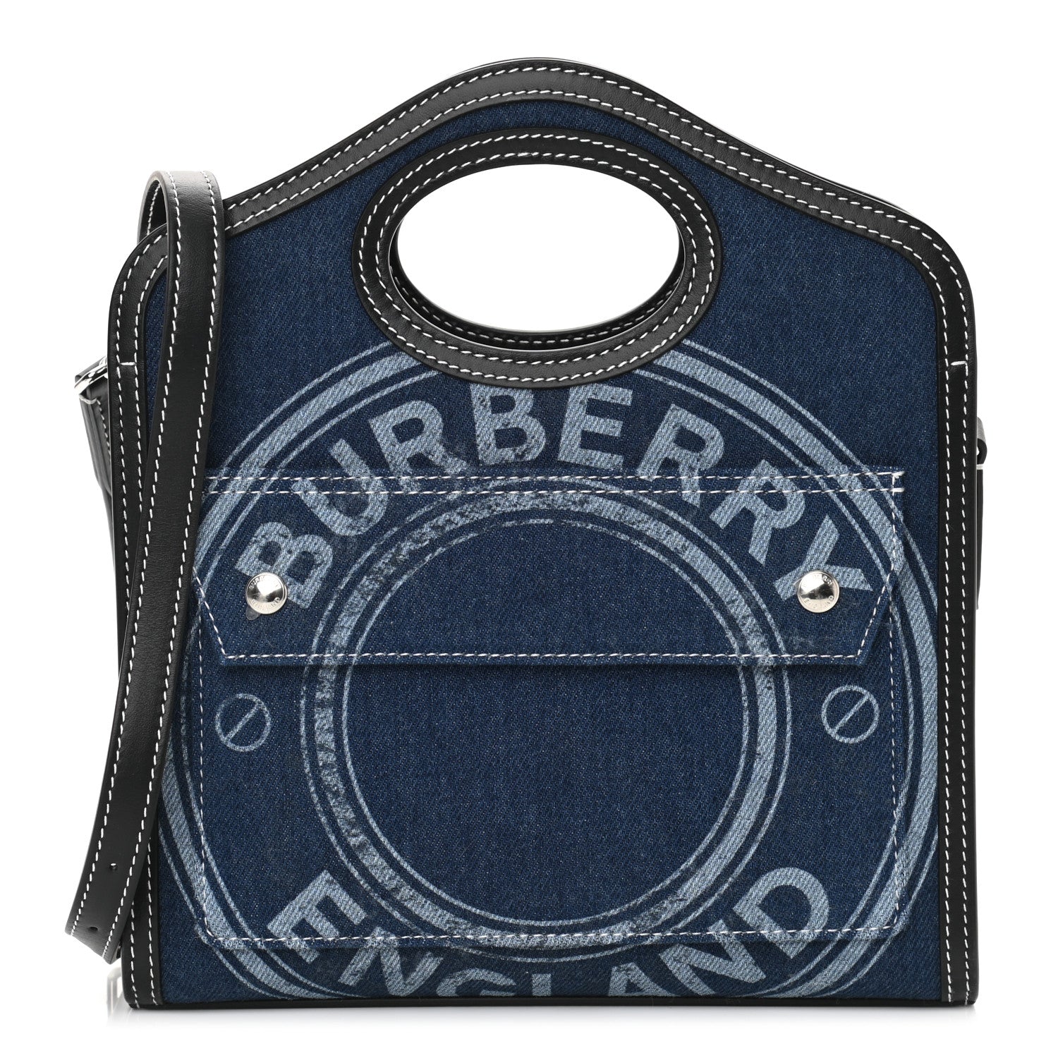 Burberry Denim Smooth Calfskin Mini Pocket Bag Blue 1 of 12