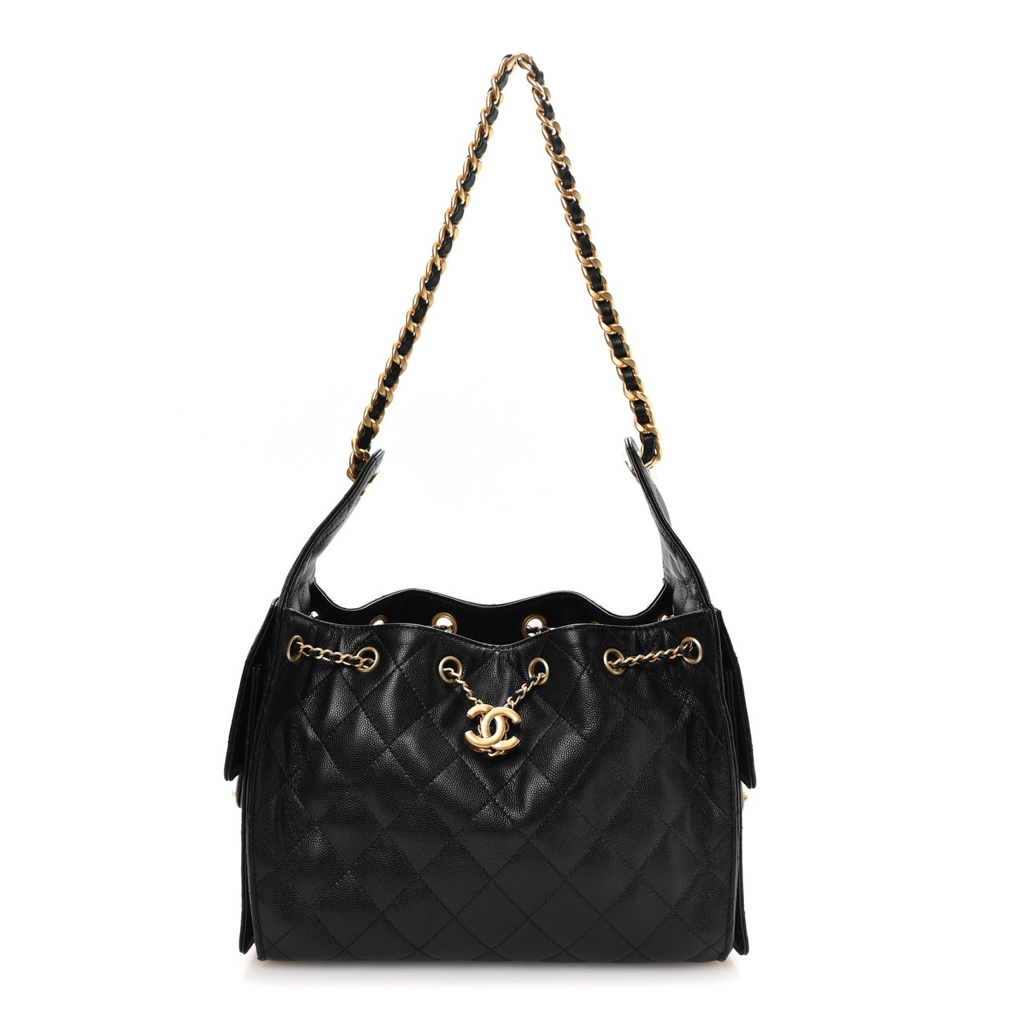 Caviar Quilted Small Chanel 25 Handbag Black