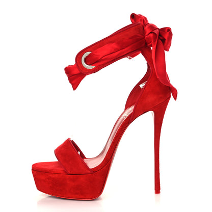 Christian Louboutin Veau Velours Satin Torrida Alta 150 Platform Sandals 40.5 Loubi 1 of 9