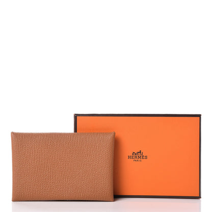 Hermes Epsom Calvi Card Case Gold 7 of 7