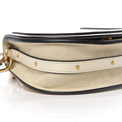 Chloe Calfskin Suede Small Nile Bracelet Bag Off White 6 of 8