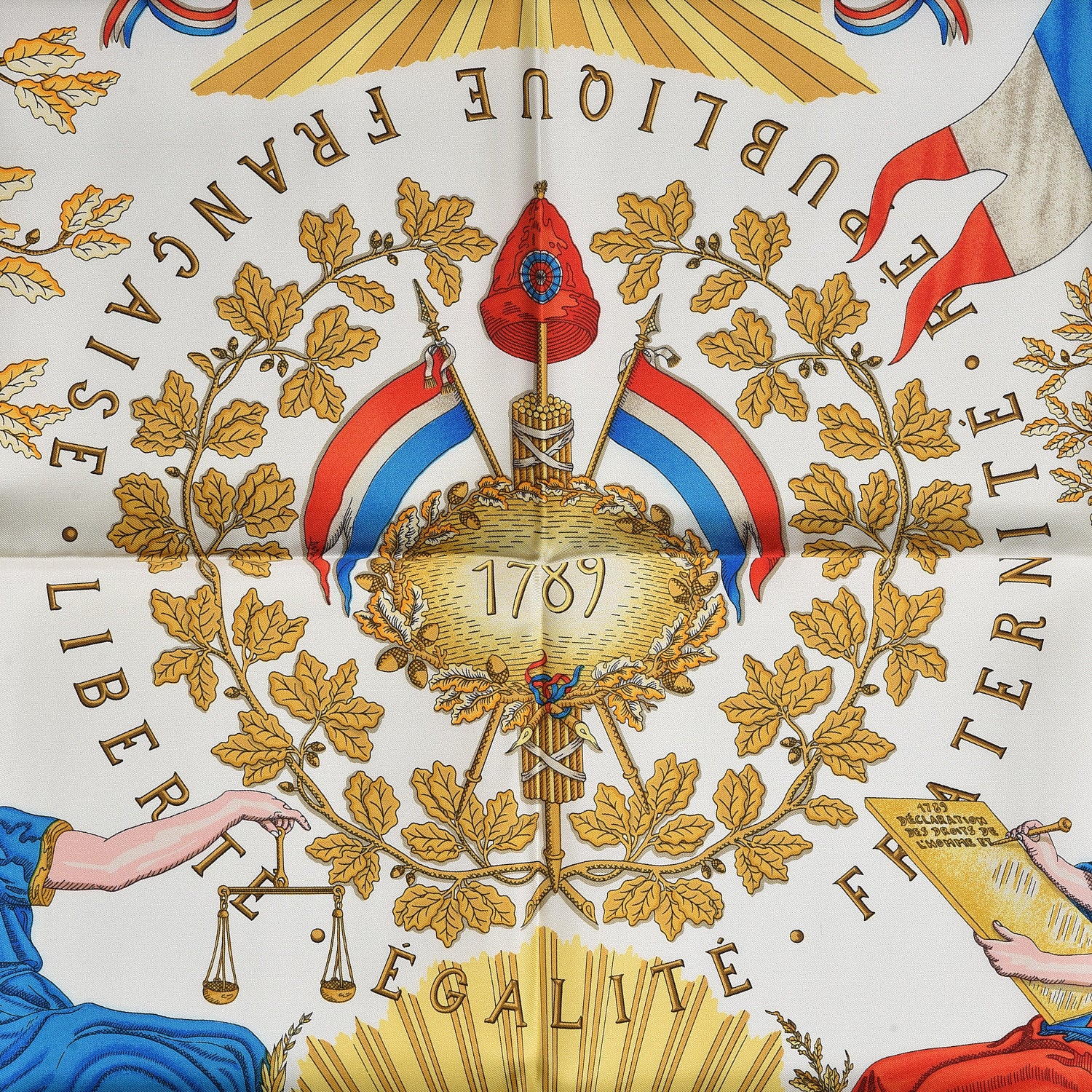 Hermes Silk Republique Francaise Liberte Egalite Fraternite 1789 Scarf 90 2 of 3