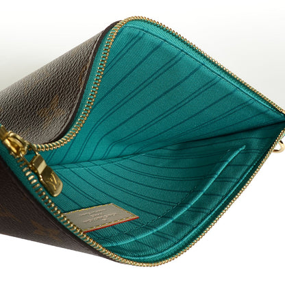 Louis Vuitton Monogram Neverfull MM GM Pochette Turquoise 5 of 7