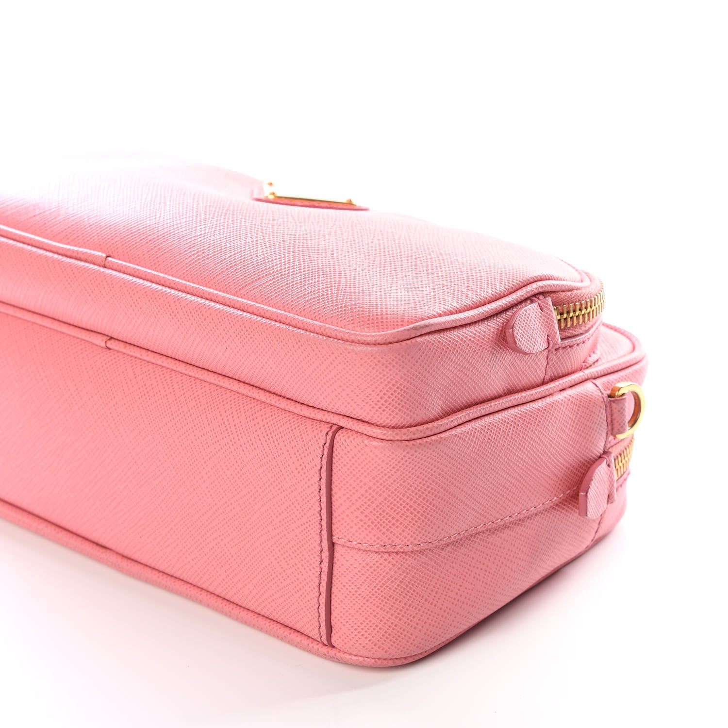 Prada Saffiano Lux Double Zip Crossbody Bag Petalo 6 of 13