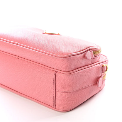 Prada Saffiano Lux Double Zip Crossbody Bag Petalo 6 of 13