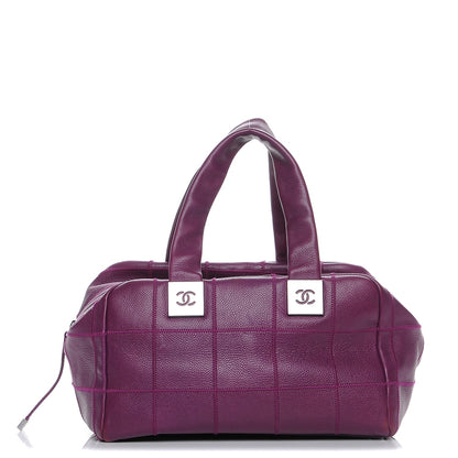 Chanel Caviar Square Stitched Large Tote Purple 1 of 8