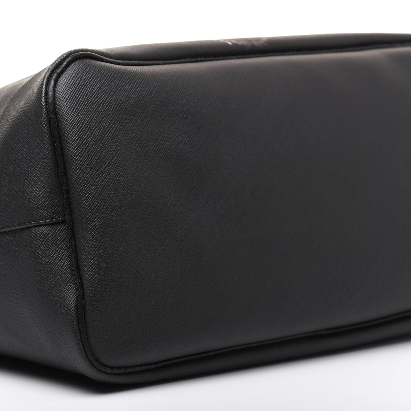 Textured Coated Canvas Rottweiler Print Medium Antigona Tote Black