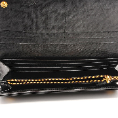 Prada Saffiano Metal Continental Flap Wallet Nero Black 11 of 12