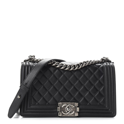 Chanel Lambskin Quilted Medium Boy Flap Black 1 of 9