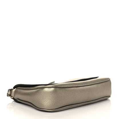 Gucci Metallic Pebbled Calfskin Medium Soho Flap Crossbody Golden Beige 4 of 7