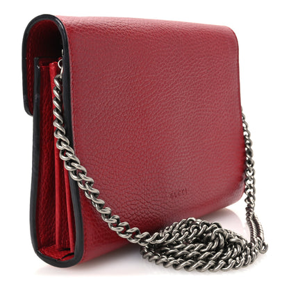 Gucci Calfskin Mini Dionysus Chain Wallet Hibiscus Red 3 of 10