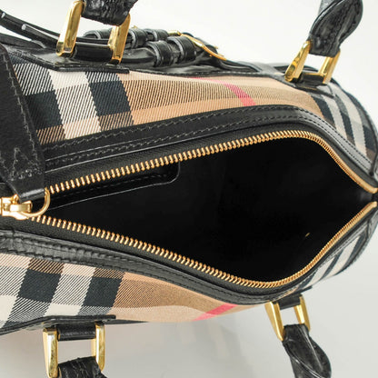 Burberry House Check Bridle Calfskin Medium Alchester Bowling Bag Black 5 of 7