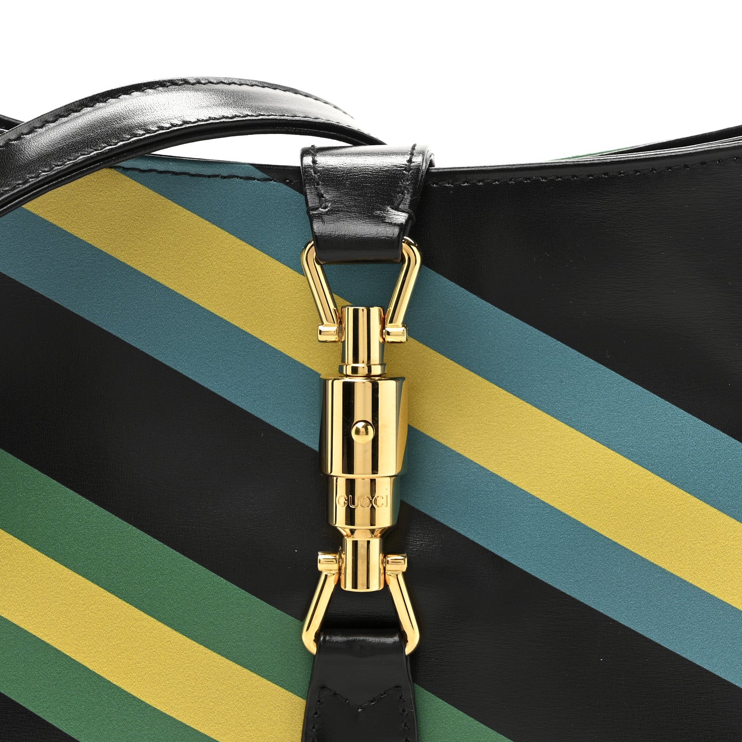 Gucci Boarded Dyana Lux Calfskin Centum Small Jackie 1961 Hobo Black Multicolor 8 of 10