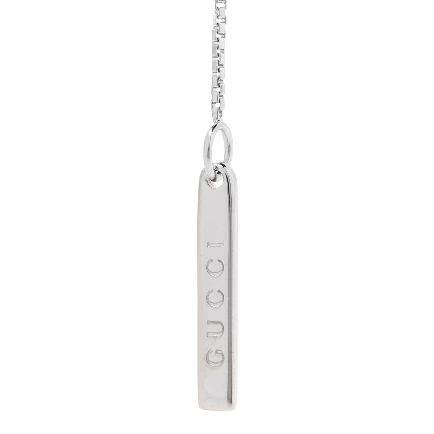 Gucci 18K White Gold 20mm Lariat Necklace 4 of 6