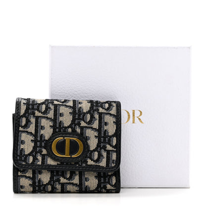 Christian Dior Oblique 30 Montaigne Lotus Wallet Blue 7 of 7
