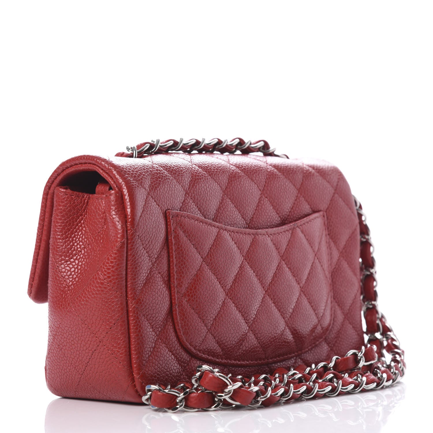 Chanel Caviar Quilted Mini Rectangular Flap Red 4 of 11