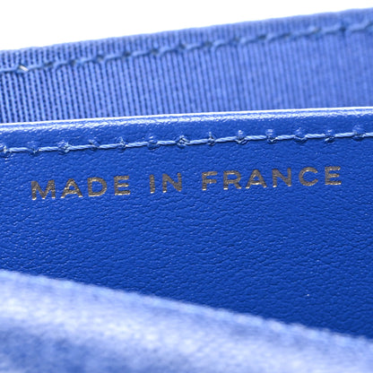 Chanel Caviar Quilted Boy Card Holder Wallet Blue 7 of 12