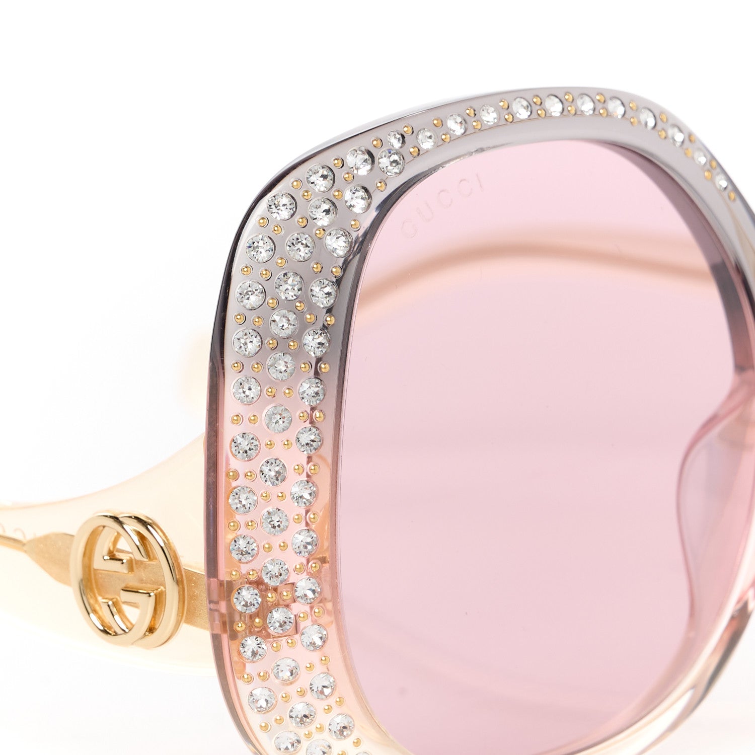 Gucci Acetate Square Frame Sunglasses GG1235S Grey Yellow Pink Multicolor 7 of 8