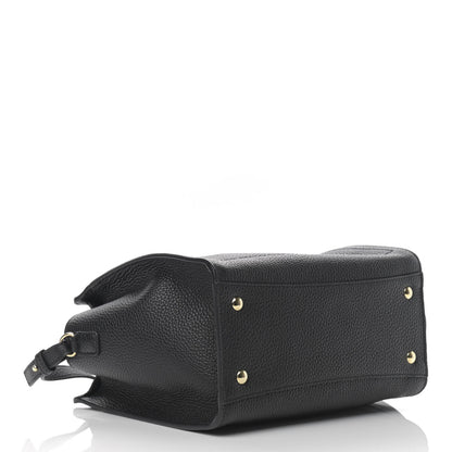 Salvatore Ferragamo Hammered Calfskin Double Handle Small Amy Tote Black 4 of 10