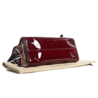 Burberry Patent Trim Supernova Check Ashmore Tote Red 4 of 9