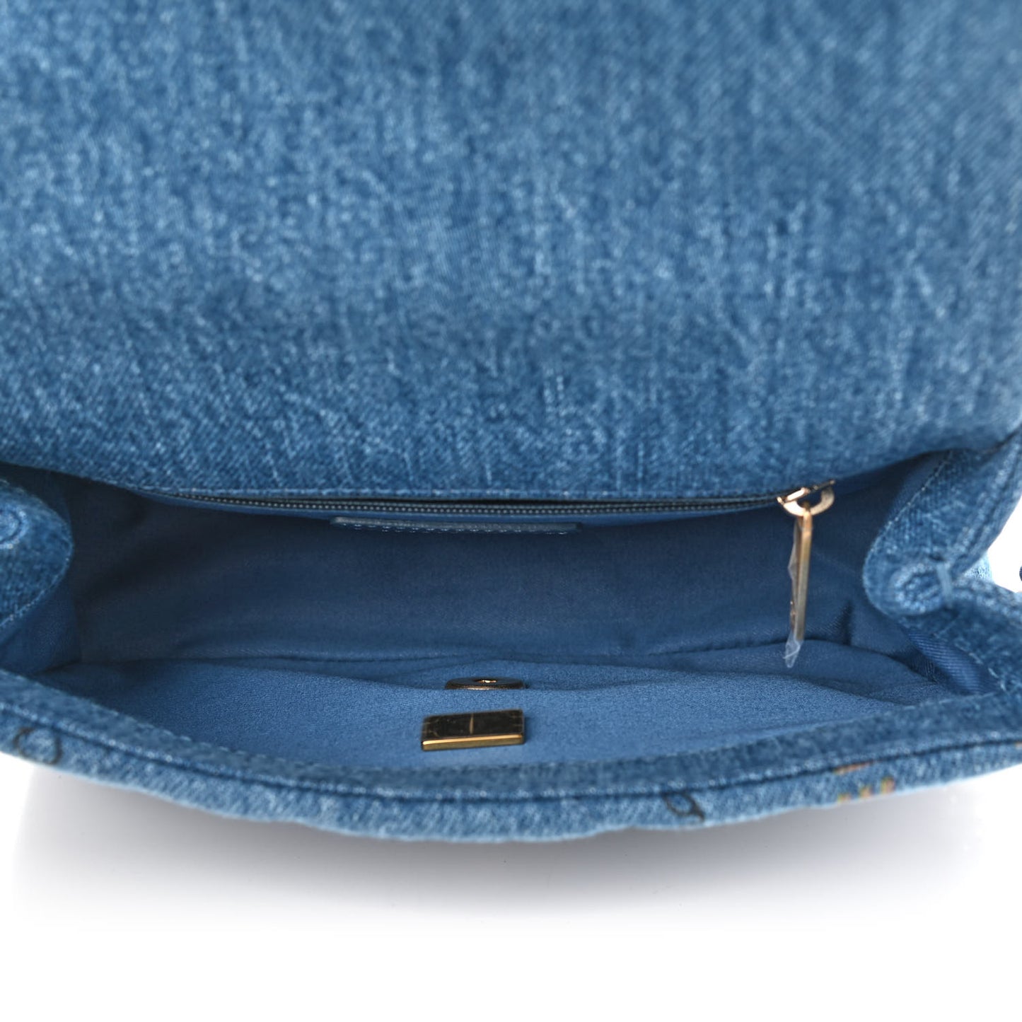 Denim Quilted Mini Denim Mood Rectangular Flap Blue Multicolor