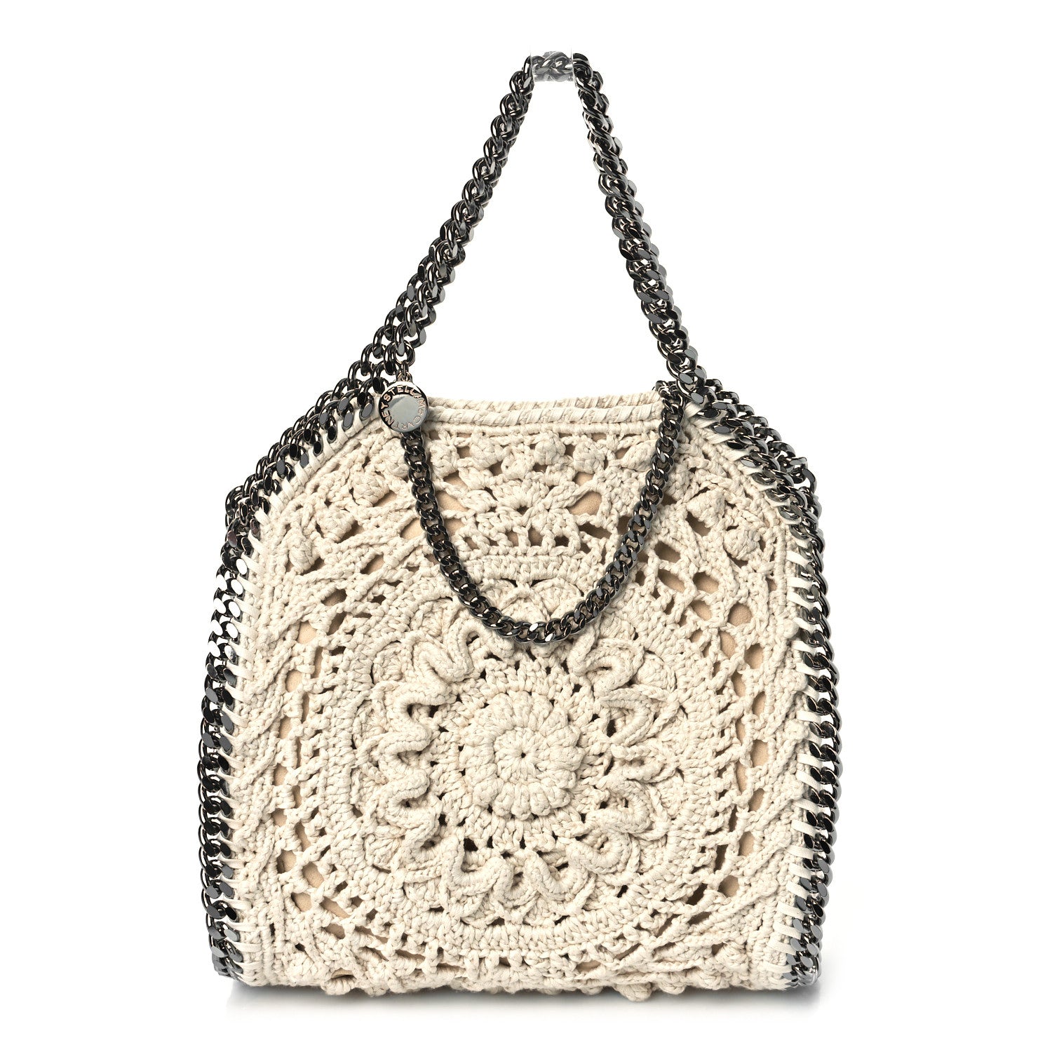 Stella McCartney Cotton Crochet Falabella Ajouree Tote Bag White 1 of 9