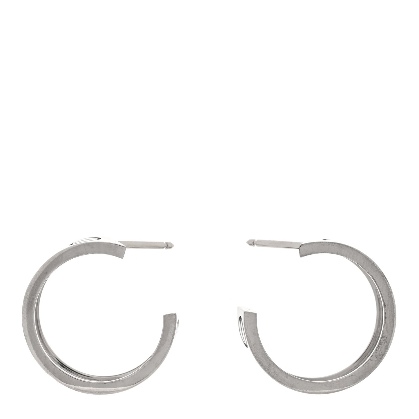18K White Gold 5.5mm LOVE Hoop Earrings
