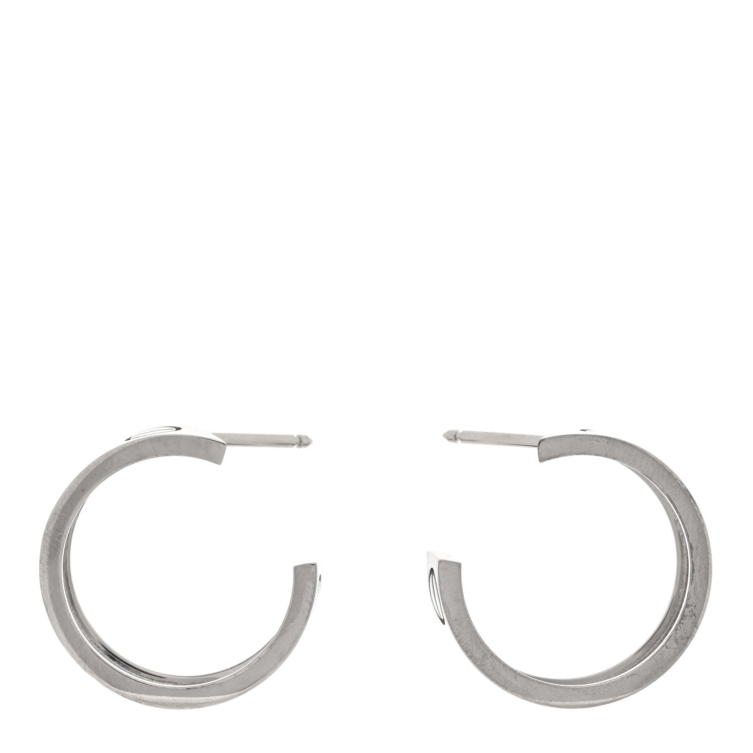 Cartier 18K White Gold 5.5mm LOVE Hoop Earrings 3 of 5