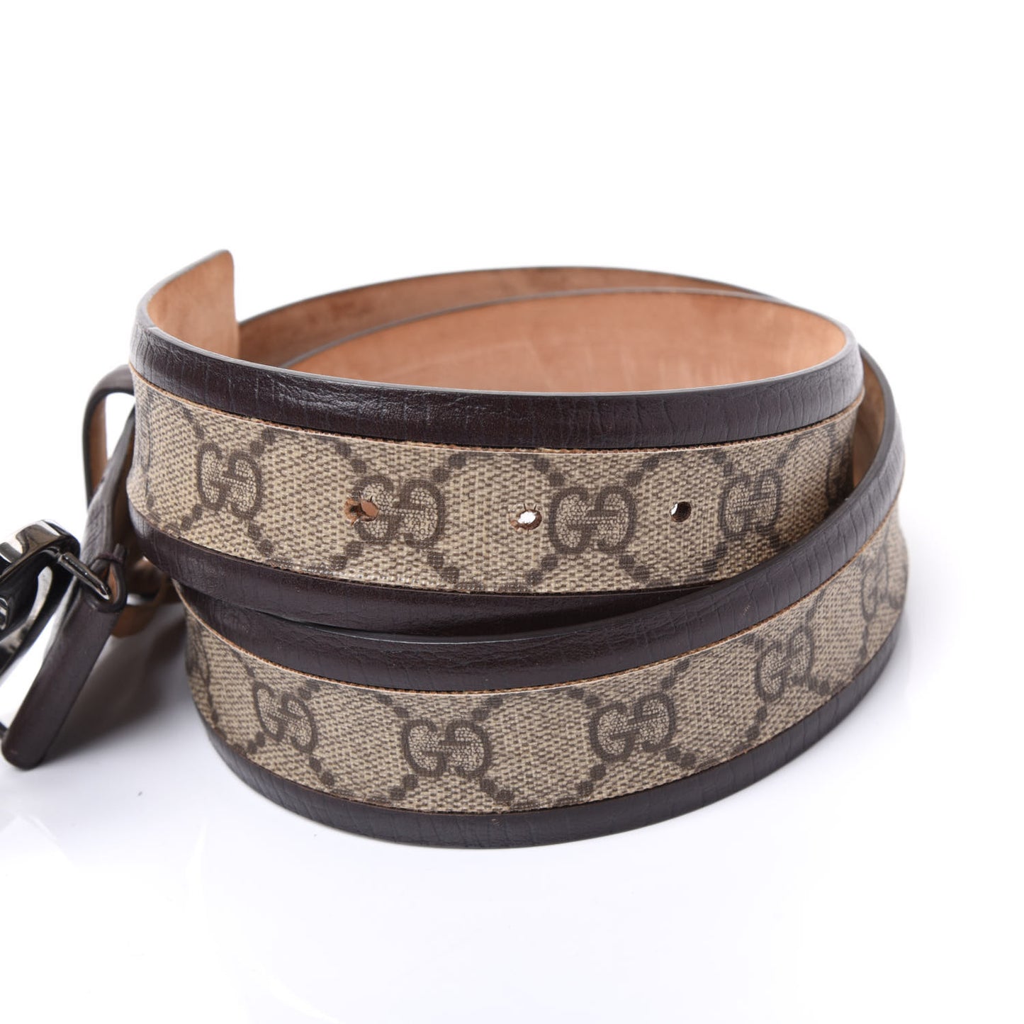 GG Supreme Monogram Niagara Lux Calfskin Interlocking G 40mm Belt 80 32 Beige Ebony Cocoa